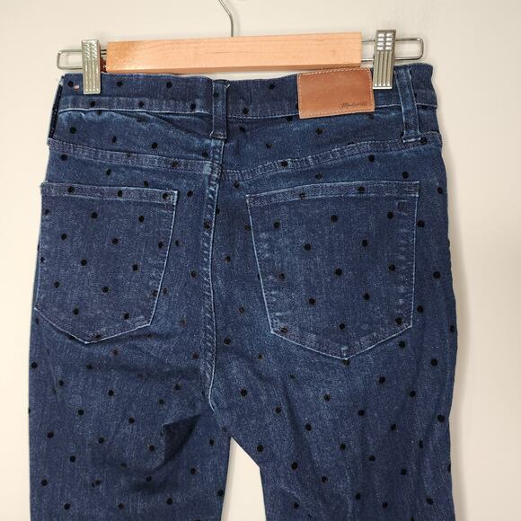 Madewell 9" Mid-Rise Skinny Jeans Flocked Dots Edition 26 - Picture 6 of 11